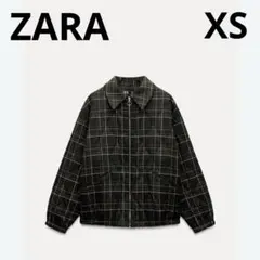 ZARA チェック柄パフジャケット