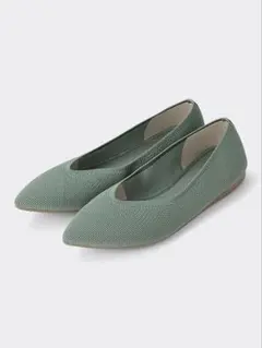 【グリーン】GU ウォッシャブルニットフラットシューズのサムネイル