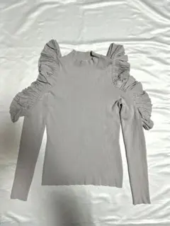 美品★スナイデル プリーツフリルスリーブニットプルオーバー