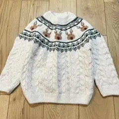 ZARA クリスマス　トナカイ柄 ケーブルニット セーター 110cm