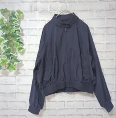 【UNIQLO】ユニクロ　レディース　コットンショートブルゾン　S　ネイビー