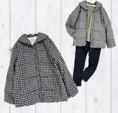 Samansa Mos2 SM2 ギンガムチェックダウンジャケット　ふんわり