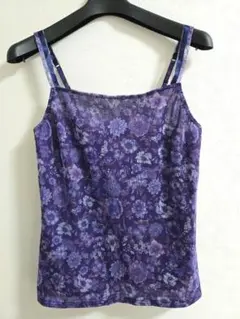 ワコール キャミソール 花柄 パープル　紫色　キャミ