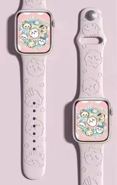 ちいかわ　Apple Watch バンド　ハチワレ　うさぎ　モモンガ　ピンク