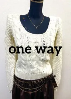 最終SALE❣️one way 短丈ニット Y2K フェアリーグランジ 姫ギャル