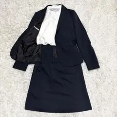 洋服の青山　セットアップスーツ　スカートスーツ　ネイビー　紺 9 ウォッシャブル
