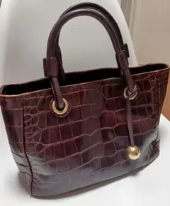 FULRA クロコダイル型押しデザイン　 ハンドバッグ