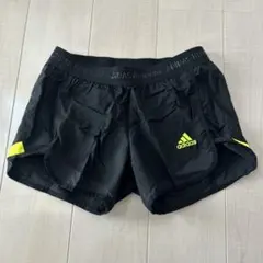 adidas M レディースポケット付きランニングショーツ ブラック/イエローのサムネイル