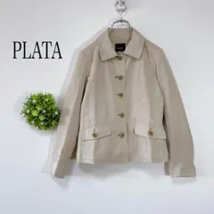 プラタPLATA【11AR】テーラードジャケット シングル　ベージュ　スエード風のサムネイル