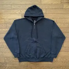 Hanes フルジップパーカー ブラック 無地 XL