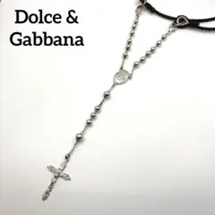 D&G ドルチェ＆ガッバーナ ネックレス 十字架 ロザリオ シルバー イタリア製のサムネイル