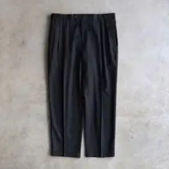 90s SLATESスレイツ ツータックスラックス チャコールグレーW40L30