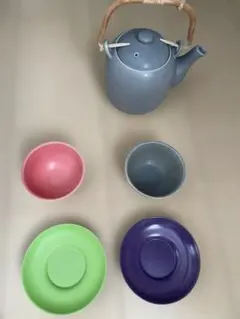 小川流煎茶「茶櫃一式」茶瓶 瓶承 茶壺 巾筒 茶則 茶碗 茶托 煎茶器