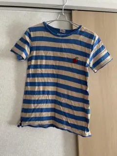 rough レディースTシャツ ボーダー りんご刺繍