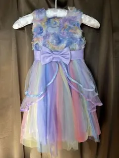 キッズ フォーマルドレス パステルカラー 花柄 チュール