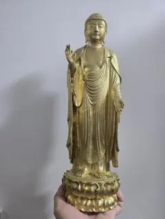 旧家藏出し 李朝 時代 金銅仏 仏像 立像 中国 朝鮮 高麗 仏教美術 骨董