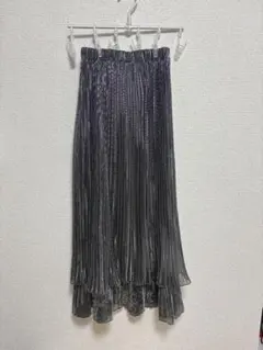 JEANASIS プリーツロングスカート メタリックグレーのサムネイル
