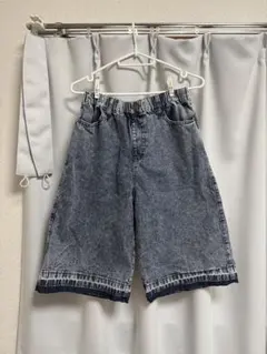 デニム ハーフパンツ グレー ゴムウエストのサムネイル
