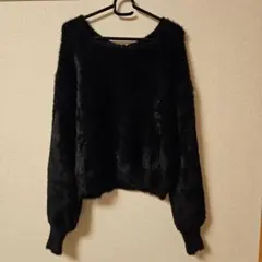 INGNI リボン付きブラックニット M