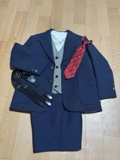 3wayフォーマルスーツ 125cm 6点フルセット　ネイビー