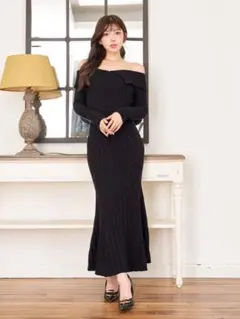 Darich オフショルロングニットワンピース