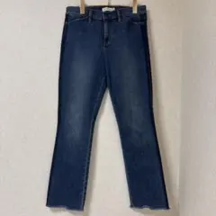 【TORY BURCH】クロップド丈デニム 26 フレア　裾フリンジ　Mのサムネイル