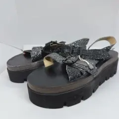 美品 MM6 Maison Margiela グリッター 厚底サンダル 39 黒のサムネイル