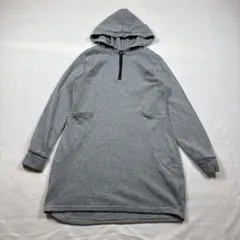 グレー 長袖 ワンピース パーカー 裏起毛 レディース M相当　部屋着