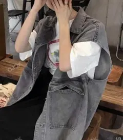デニムオーバーベスト