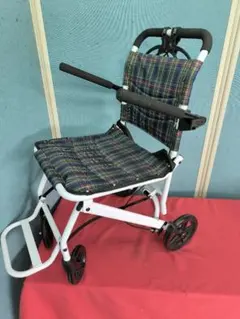 美品 幸和製作所 車椅子 チェック柄 折りたたみ式 - メルカリ