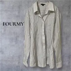 FOURMY 長袖 シャツ ホワイト ストライプ レディース