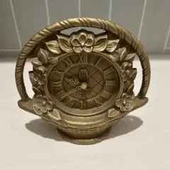 【電池切れ】SEIKOLZ944G鉄製置き時計　花欄