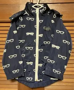 ブルーアズール　パーカー　ウィンドブレーカー　めがね柄　110 ネイビー