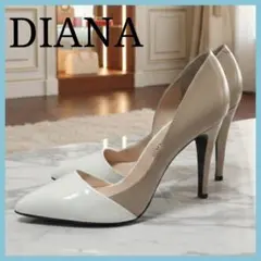 【美品】DIANA ダイアナ バイカラーパンプス 23.5cm 日本製