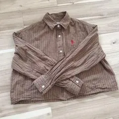 CPCM POLO クロップドブラウンチェック長袖シャツ Sのサムネイル