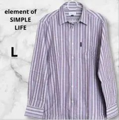 element of SIMPLE LIFE ストライプ長袖シャツ L サイズ