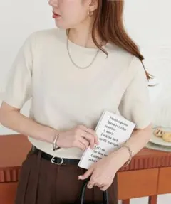 DISCOAT モチモチ半袖プルオーバー　アイボリー