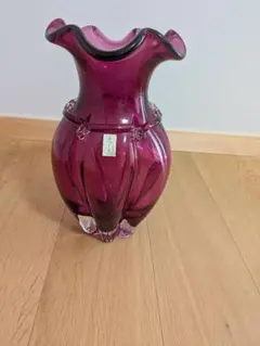 岩津硝子★IWATSU GLASS ガラス 花瓶 フラワーベース 　未使用品のサムネイル