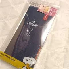 新品AQUOSSENSE6専用スヌーピー手帳型カバーケースデニムジーンズのサムネイル