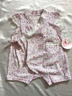 【新品】花柄 ベビー甚平ロンパース 50-60cm ニシキ㈱