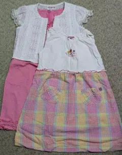 女の子 120 ワンピ2点 ボレロ1点 メゾピアノ ミキハウス エルプラネット