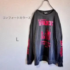 コンフォートカラーズ L　プリントスウェット L ガーメントダイ 裏起毛