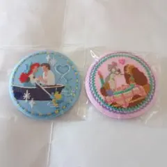 ディズニー刺繍缶バッジ　アリエル　わんわん物語　2個セット