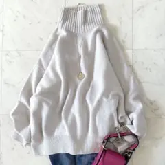 美品♪スピックアンドスパン カシミヤウールハイネックプルオーバー ニット