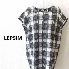 LEPSIM レプシィム 格子 フリンジ ミニワンピース 膝上丈