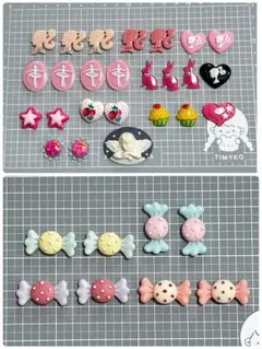 【D-2】デコパーツピンク系MIXまとめ売り