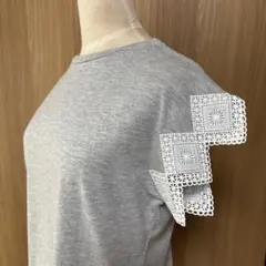 BEAMS HEART 半袖 Tシャツ グレー レース袖のサムネイル