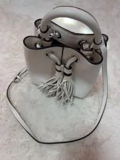 ZARA ホワイト フリンジ ショルダーバッグ