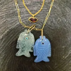 インドジュエリー アクアマリンネックレス チャーム マリーエレーヌ 