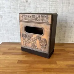 【アンティーク】昭和レトロ ティッシュケース ダストボックス ゴミ箱 エジプト柄